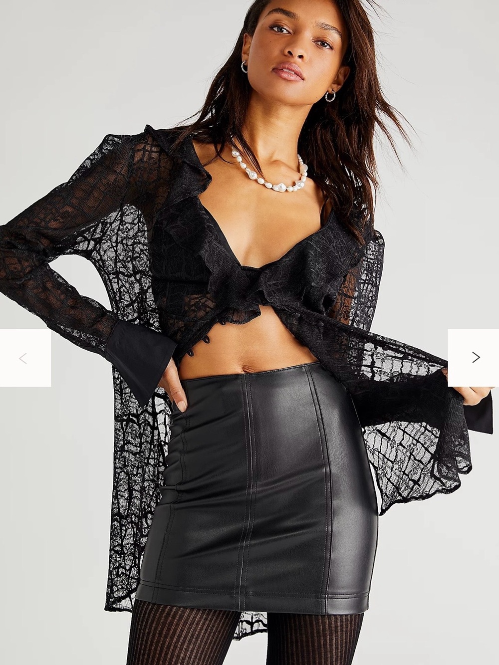 Free People Modern Femme Vegan Leather Skirt